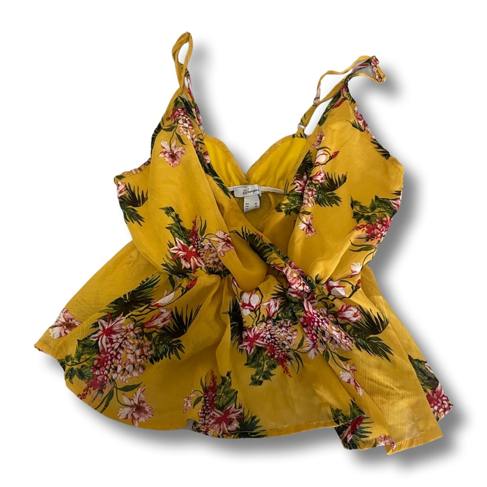Floral yellow summer top